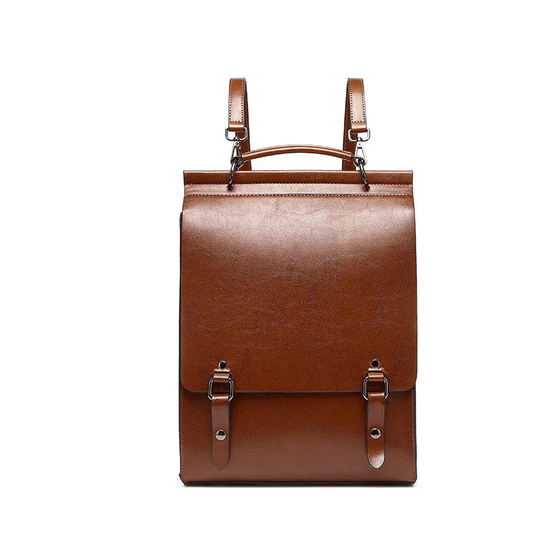 Cowhide Backpack Women Vintage Genuine Leather School Bag England College Style Designer Luxury Shoulder Bag Ladies Handbags