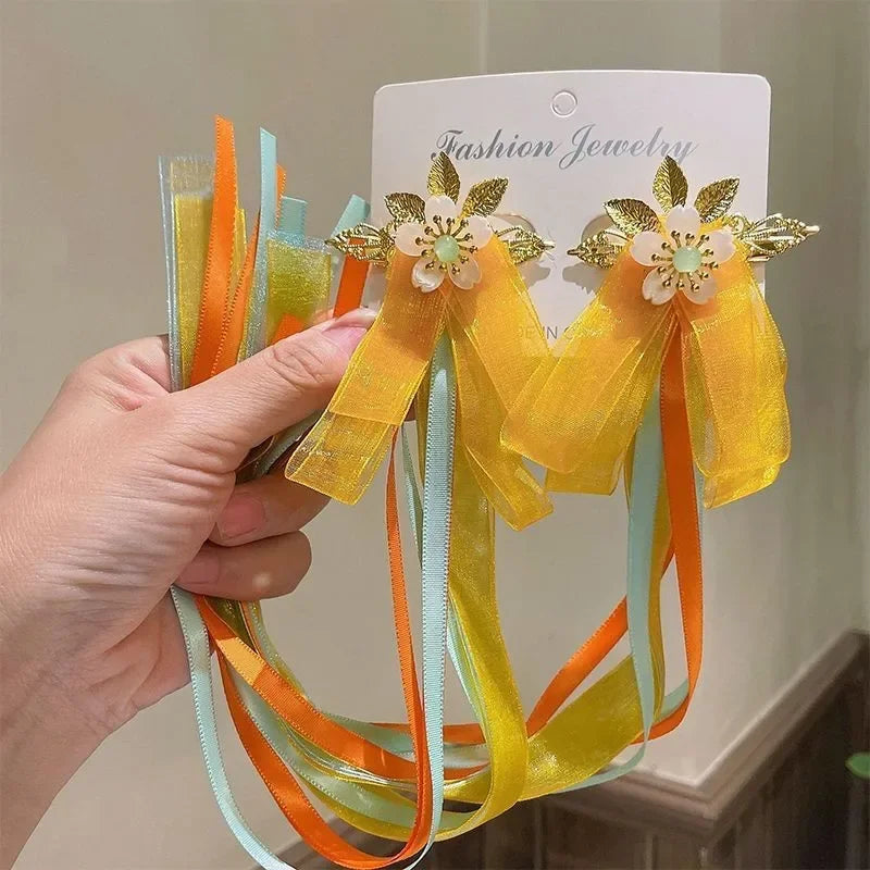 Children's Headwear Ancient Style Girl Hanfu Hair Bundle Wig Accessories Princess Dress Up Gift