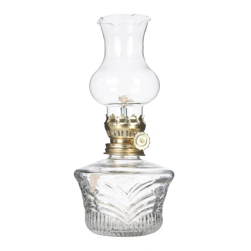 1pc Adjustable Flame Glass Kerosene Lanterns Retro Oil Lamp Glass Family Decorate Lights Portable Adornment Halloween Room Decor