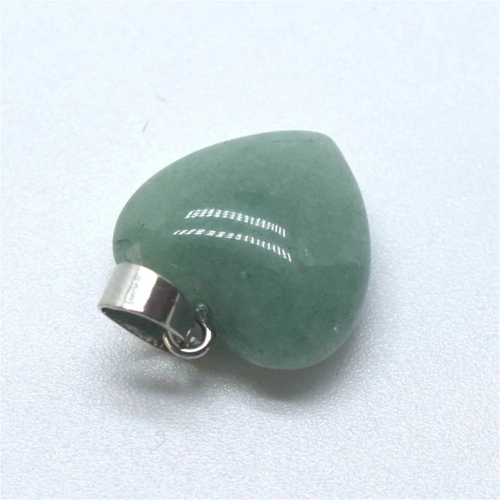 1.5cm Boutique Natural Stone Jade Heart Heart Shaped Necklace Pendant Personalized Agate Pendant Heart Shaped Buckle Jewelry