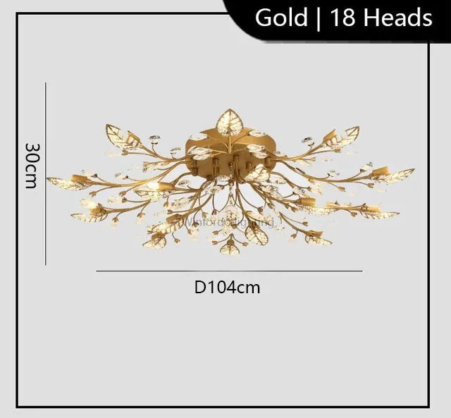 American retro crystal Ceiling lamp minimalist room bedroom dining room Nordic creative LED Ceiling lamp indoor lighting fixture