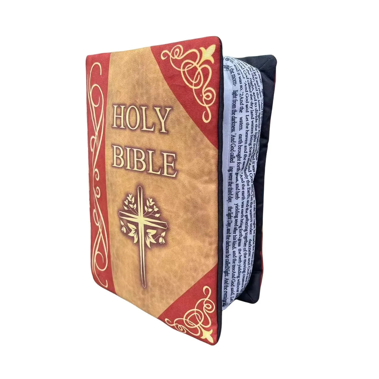 Holy Bible Pillow Book Plush That Opens Bible Verse Pillow Soft Plushies Book Pillow Bible Christian Gifts for Kids Children