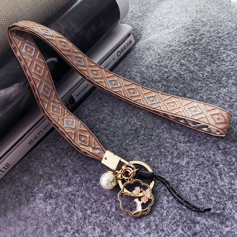 Cell Phone Lanyard Retro Neck Lanyard Strap Mobile Phone Anti-lost Rope Detachable Pendant Compatible Key Chain Work Card U Disk