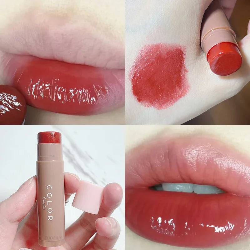 Cute Fruit Lip Balm Peach Tea Color Lip Gloss Natural Lasting Moisturizing Lighten Lip Lines Color Changing Jelly Plump Lip Care