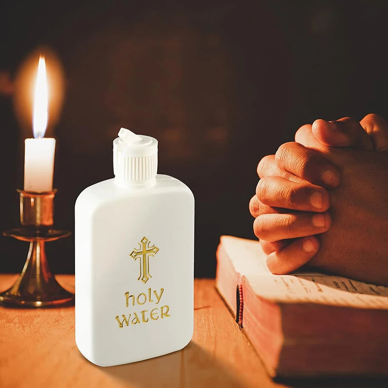 2/3Pcs 60/100/250ml Jesus Cross Pattern Holy Water Bottle Portable Prime Church Holy Water Bottle For Baptismal Pray