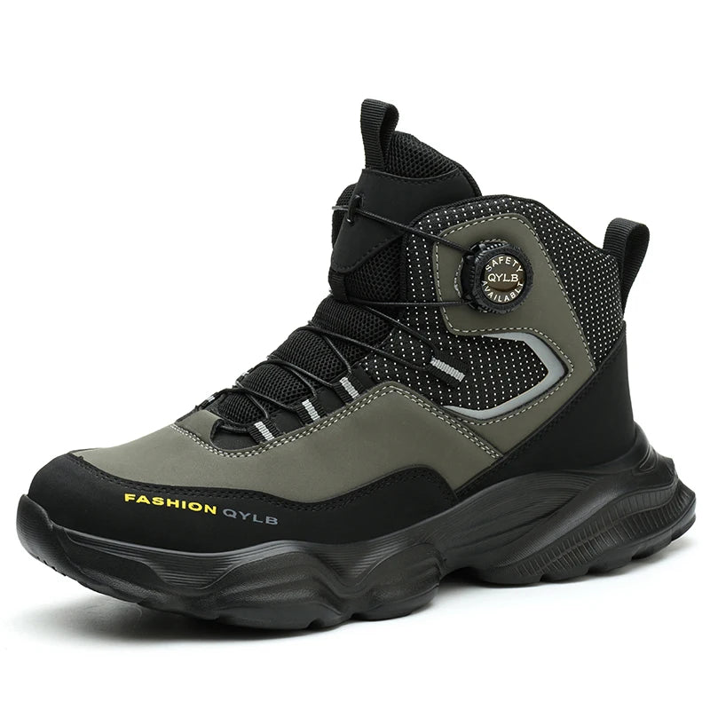 Rotating Button Safety Shoes Men Work Sneakers Indestructible Shoes Puncture-Proof Protective Shoes Work Boots Platform Boots