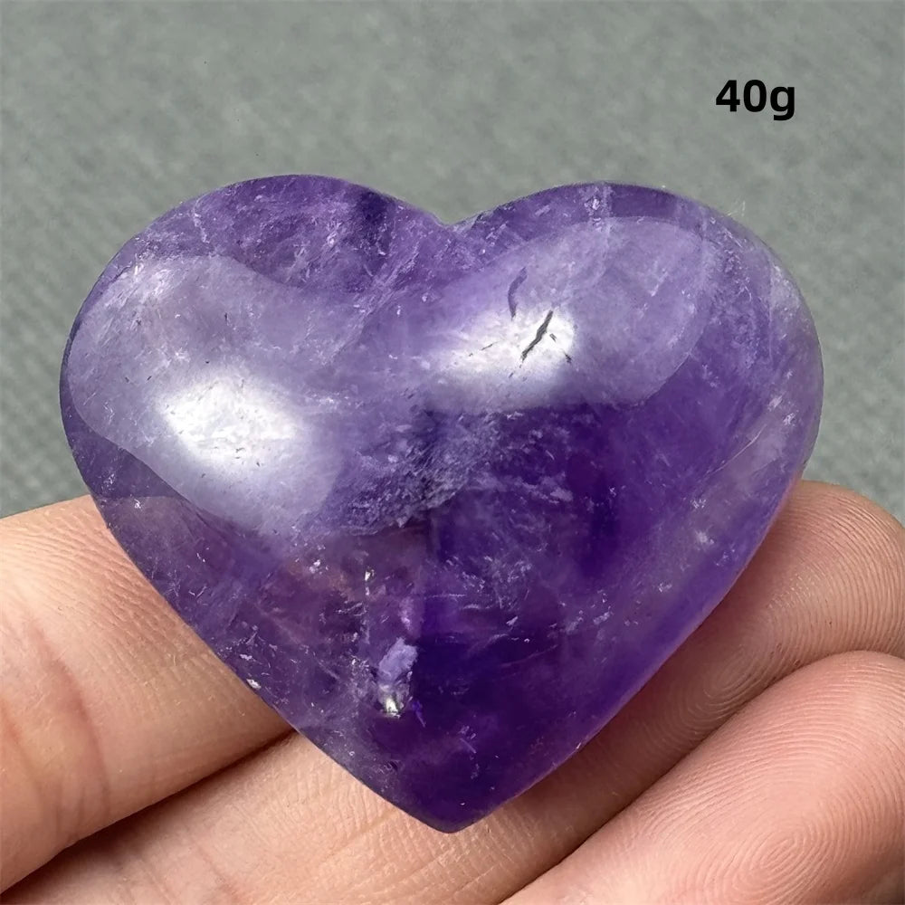 Natural Amethyst Heart Shaped Love Gemstone Meaning Love Healing Reiki Meditation Energy Witchcraft Home Decoration