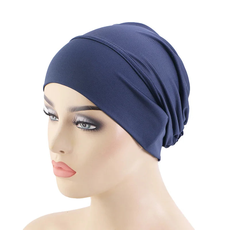 New Women Muslim Inner Hijab Caps Islamic Undercap Bonnet Stretch Headband Turban chemo hat Instant Head Wrap Turbante Mujer