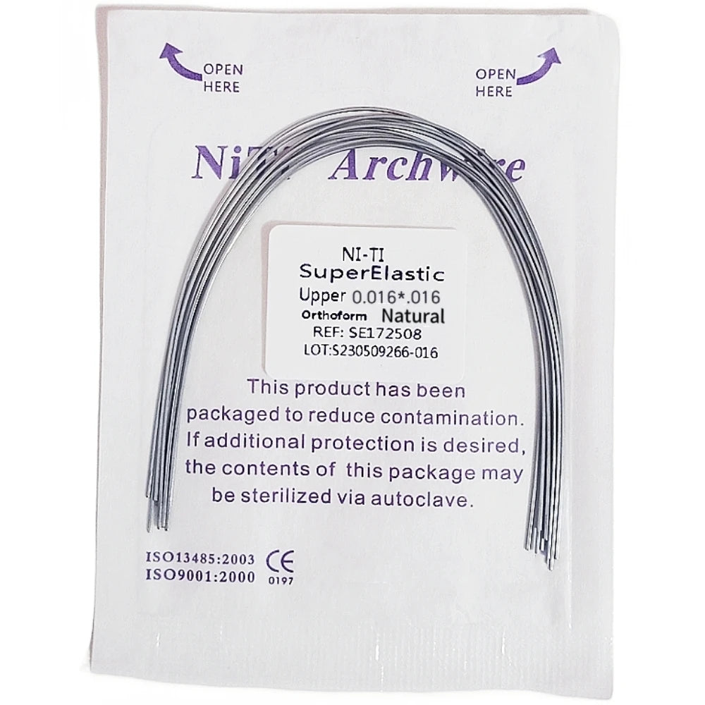 10pcs Dental Orthodontic Arch Wires Niti Archwires Natural/Ovoid Form Round/Rectangular Shape Upper Lower for Braces