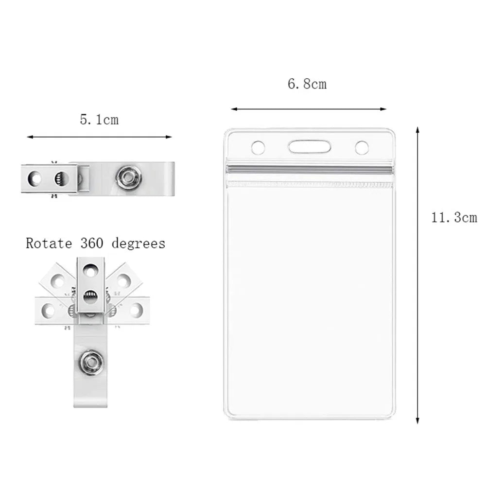 1pc Clear Office Staff Card Cover Case Protect Sleeve Girl Student Id Name Bus Card Holder Case Badge Clip Accessories New