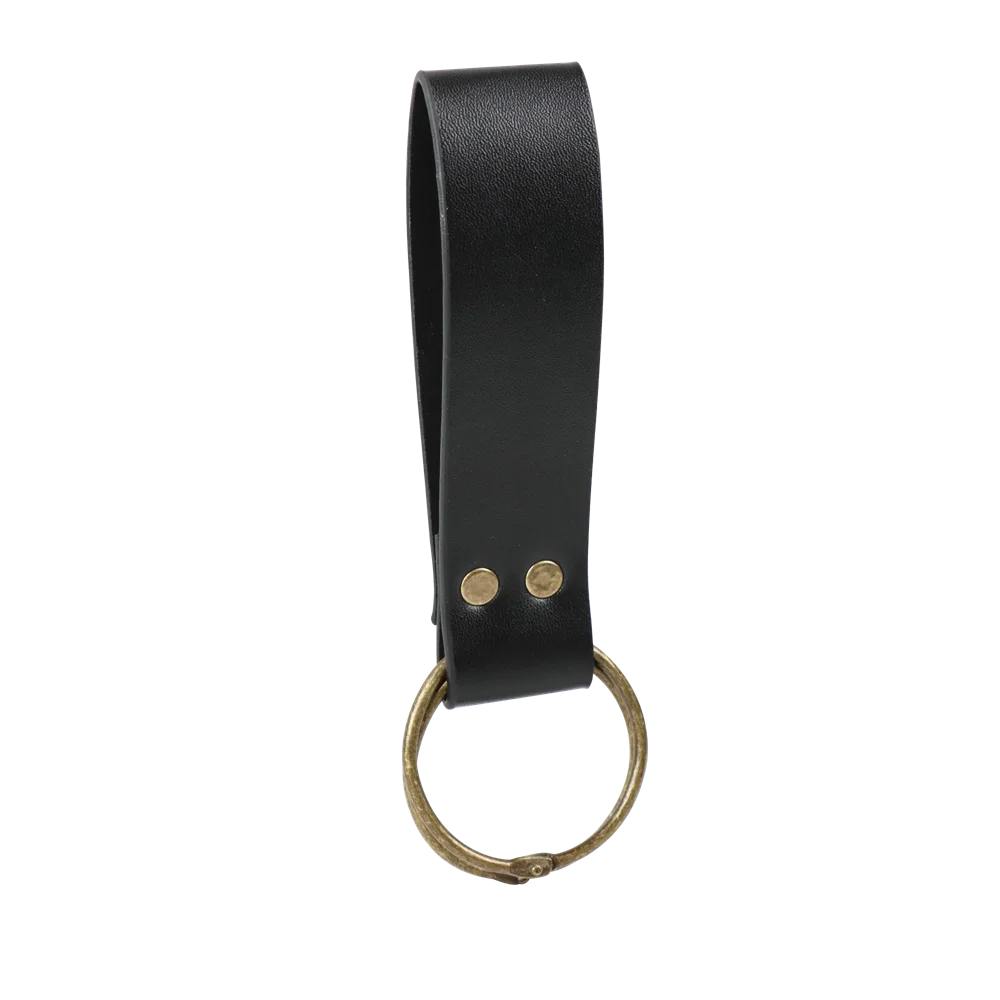 Black Medieval Leather Belt Brave Knight Retro Copper Coin Waist Bag Gold Hardware Skirt Clip Cosplay Role-playing Props Belt