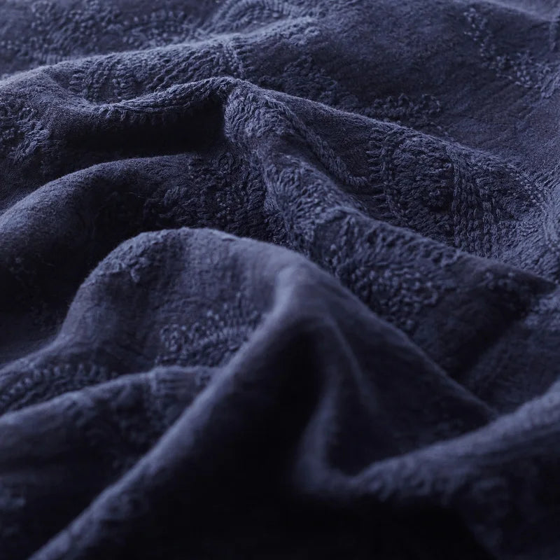 Quality cotton and linen fabric Jacquard embroidery tissu robe  one-piece dress clothes material