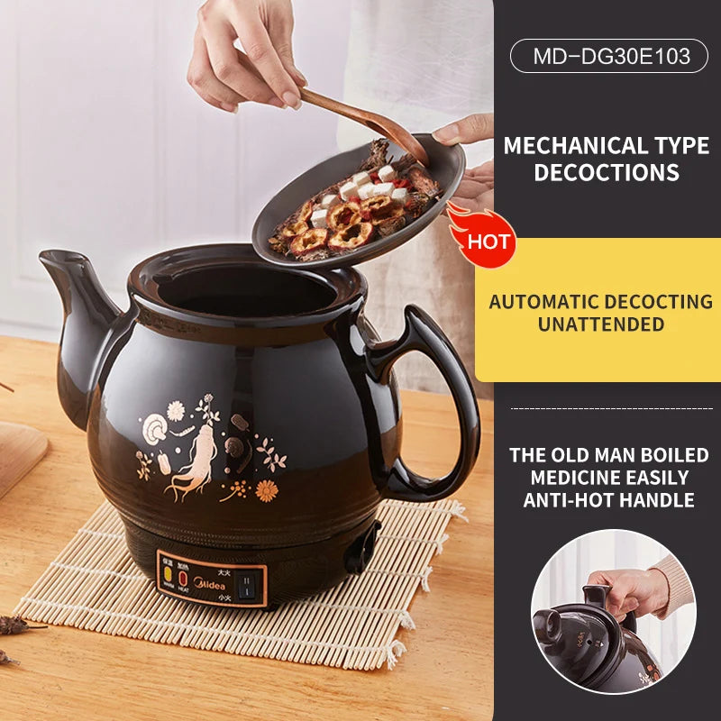2025 new Clay Pot for  Chinese medicine decoction fully automatic household plug-in multifunctional 3L ceramic decoction pot