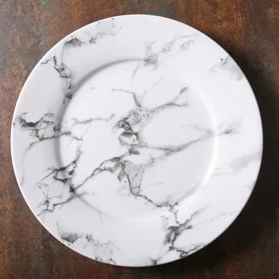 Ceramics Tableware Nordic Marbling Multiple Size Round Oval Plate Bowl Dish Pot Spoon Household Kitchen Supplies Dinnerware