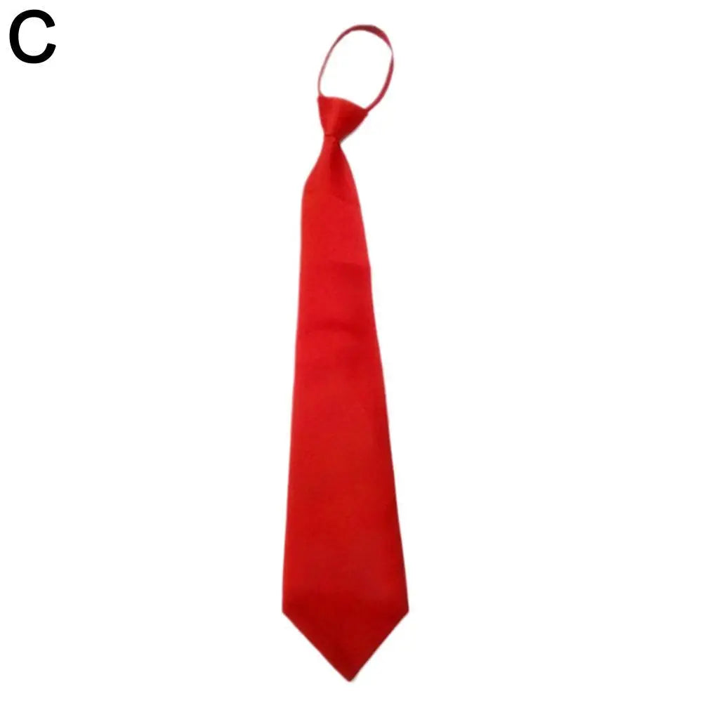 College Style Tie New Women's Clothing Versatile Student Zipper Arrow Type Lazy Retro Solid Silky Narrow Neck Tie Trendy Unisex