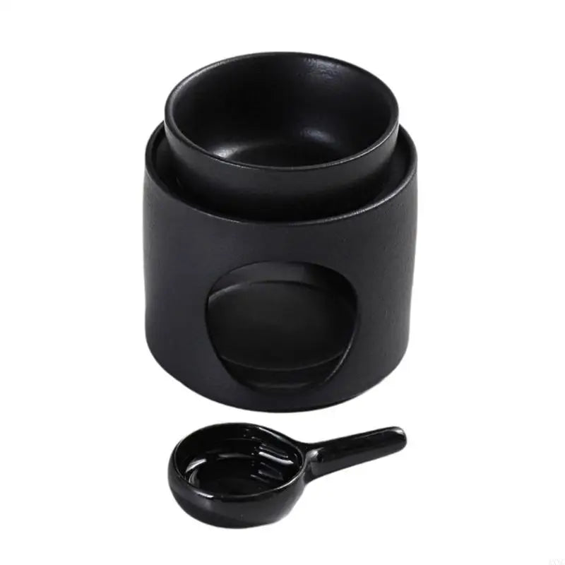 AXYC Cylinder Ceramics Essential Oil Burners Aromatherapies Lamp Fragrances Diffuser with Removable Bowl Tealight Spoon Set