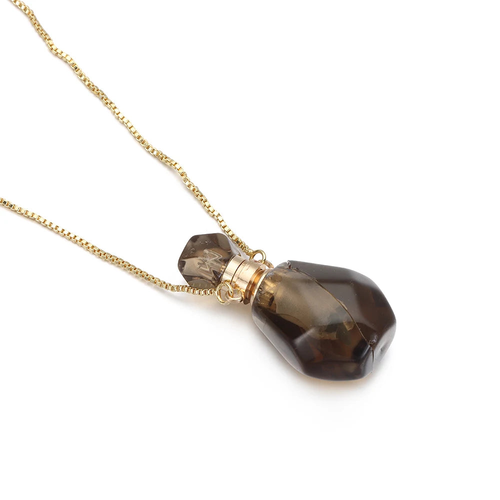 1Pc Irregular Rainbow Stone Natural Crystal Chakra Rock Necklace Golden Plated Quartz Pendant Nice Gift For Lover Friends