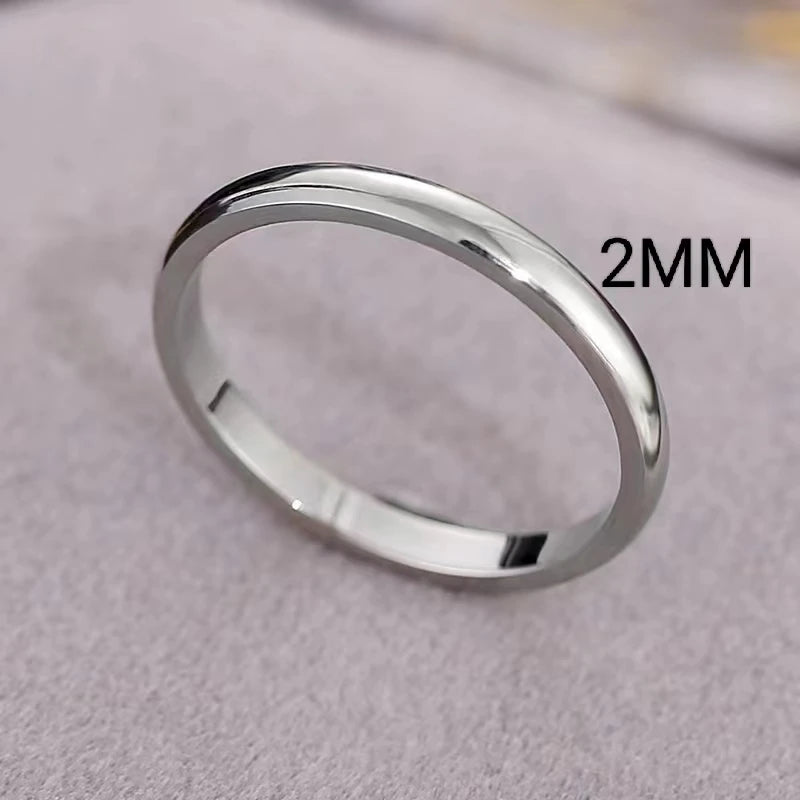 Classic 18K Gold Plated Couple Rings Wedding Engagement Minimalist Simple Smooth Stainless Steel Ring for Women and Men Jewelry