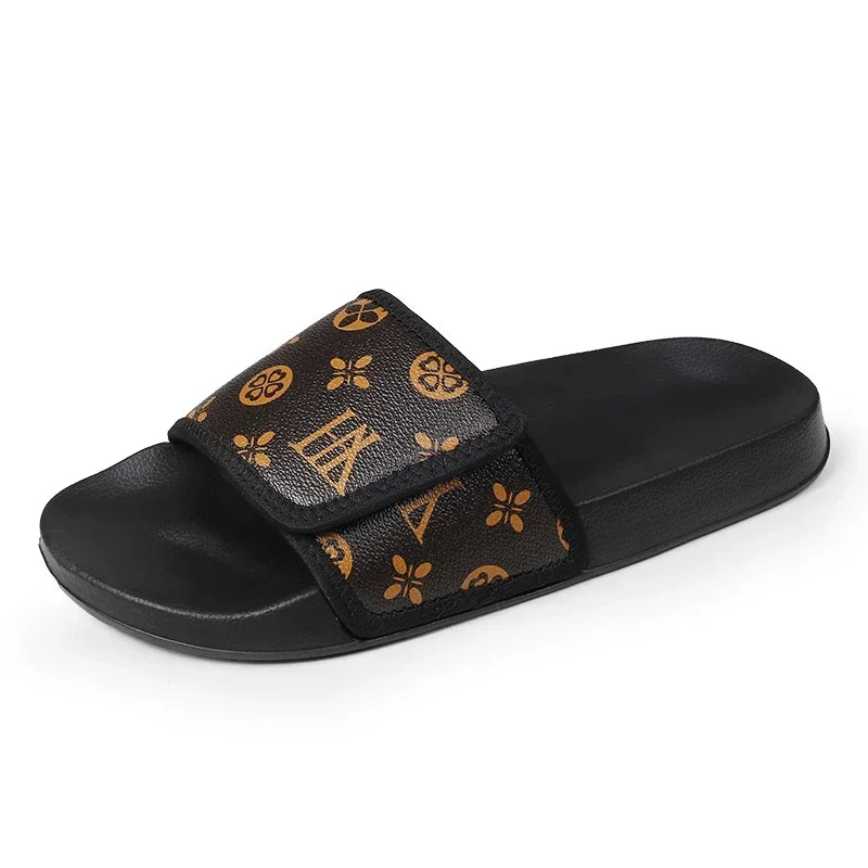 Sandalias De Piel Auténtica Para Hombre Chanclas Cómodas Para Casa Zapatos De Verano Mens Shoes Men Sandals