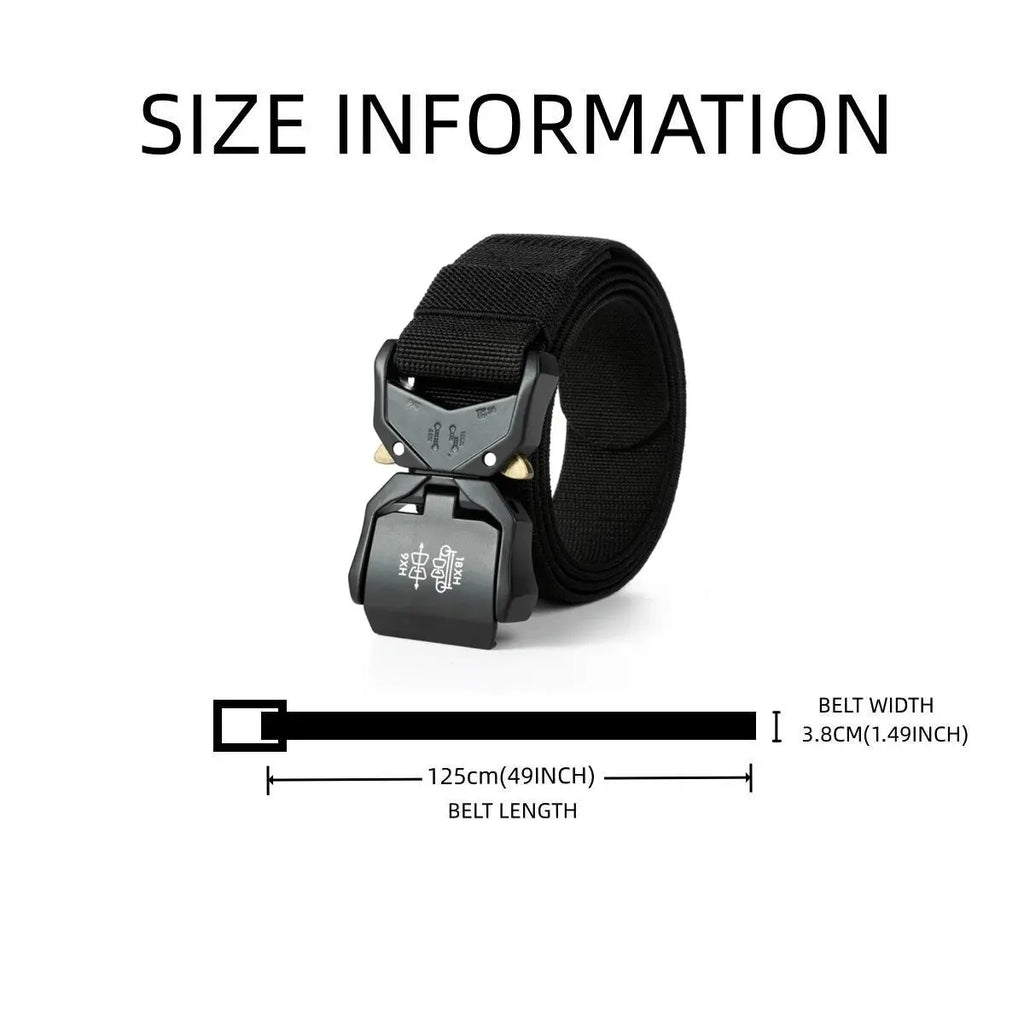 New Outdoors Belt Buckle Quick Release Elastic Belt Casual Tooling Training Belt Men's Trousers Belt