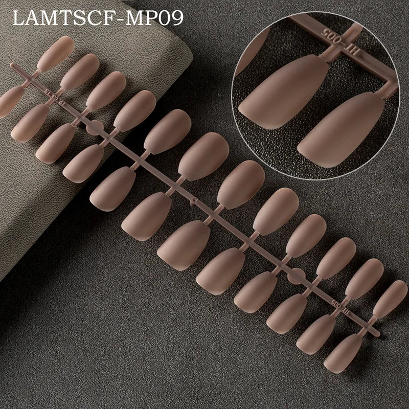 24tips/pc French White Fake Nails Matte /Glossy Detachable Long Square Natural False Press on Nails Manicure Faux Ongles