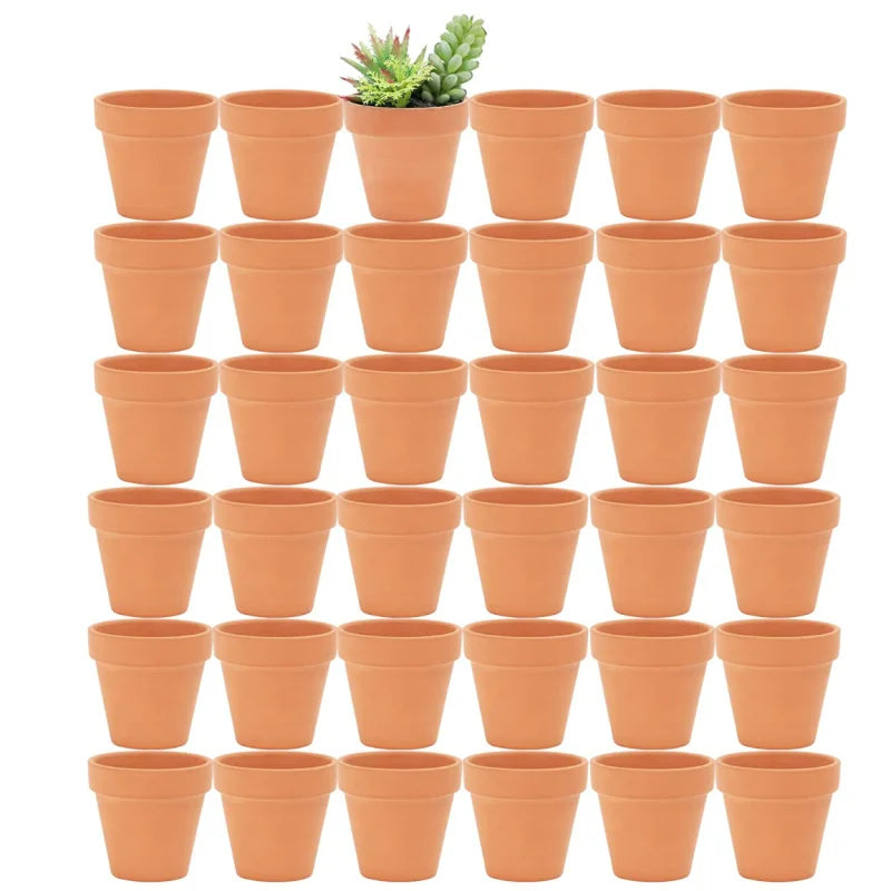 36Pcs Terra Cotta  2'' Clay Pottery Planter Cactus Flower Pots Succulent Pot with Drainage Hole- Great for Plants,Crafts