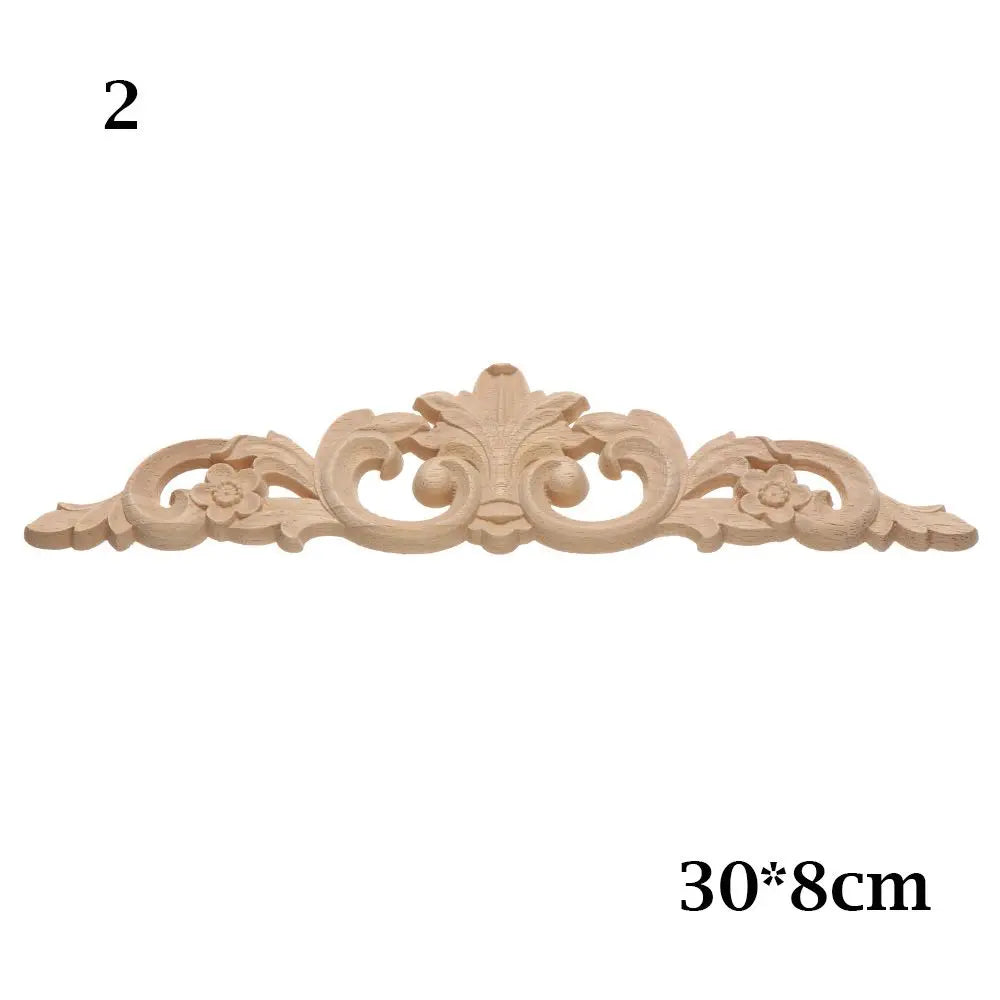 Furniture Parts Unique Natural Floral Wood Carved Corner Appliques Frame wooden Figurines Crafts Woodcarving Decorative