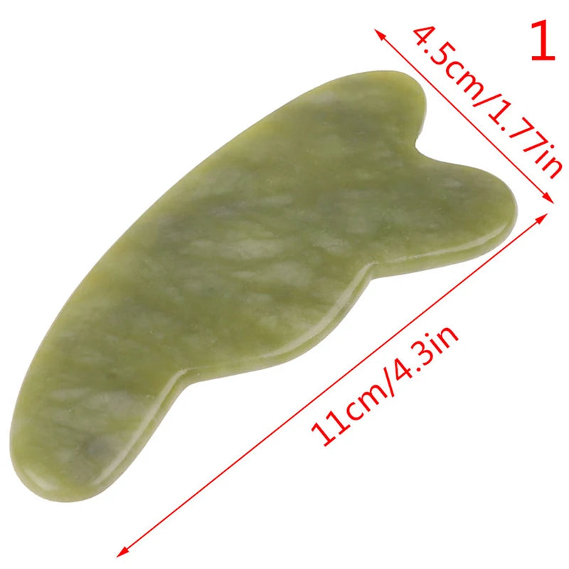 Gouache Scraper Natural Stone Gua Sha Massage Comb Head Body Meridian Scraping Reflexology Blood Circulation Jade Therapy Tools