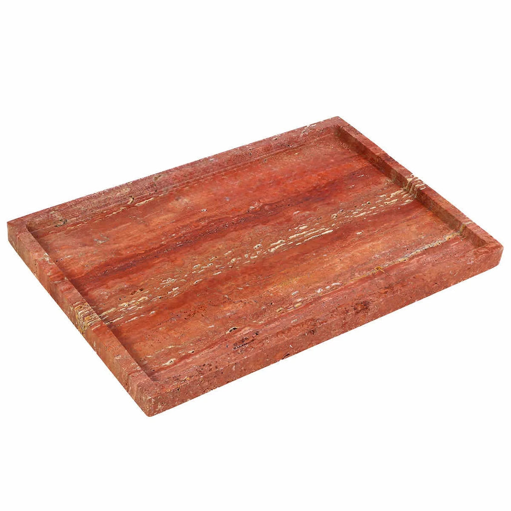 30x20x1.8CM Luxury Calacatta Viola Arabescato Natural Marble Stone Catchall Tray Carving Rectangular Storage Dish Home Decor