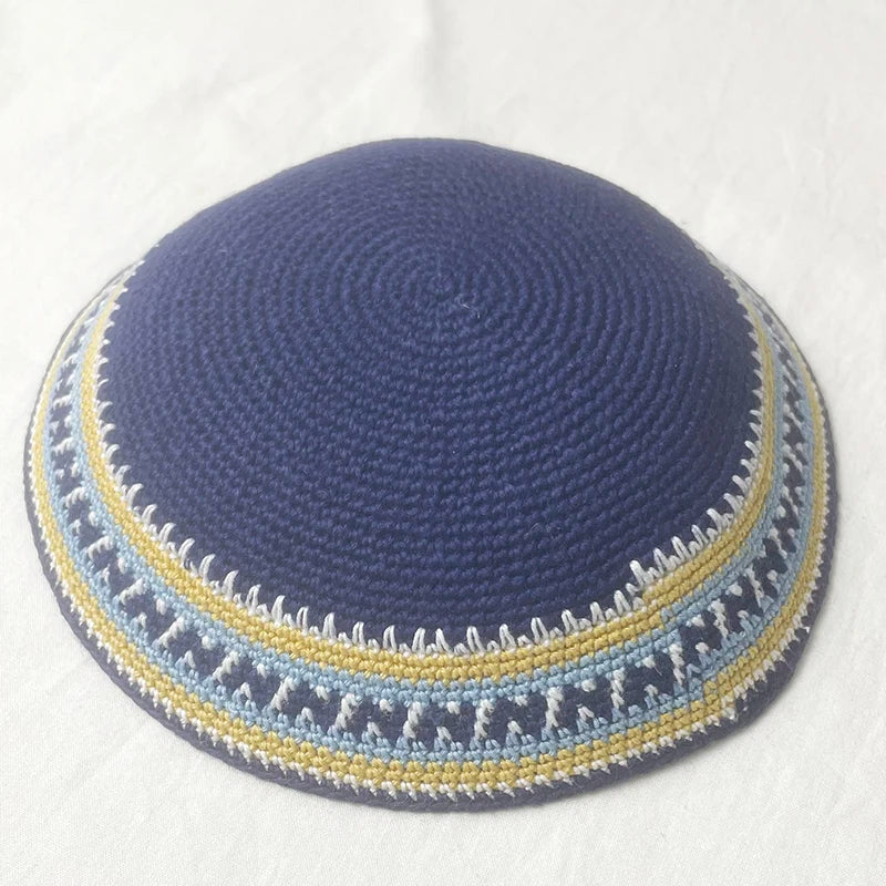 Judaica 15cm 5.9Inch Jewish Knitted Kippah Hat Yarmulke Yarmulka Cap Kippa