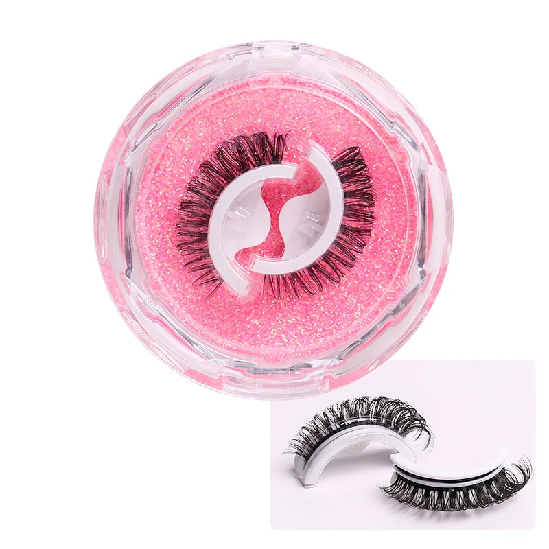 1Pair Reusable Self-Adhesive False Eyelashes Natural Multiple reversible glue-free self-adhesive pairs of false eyelashes Hot