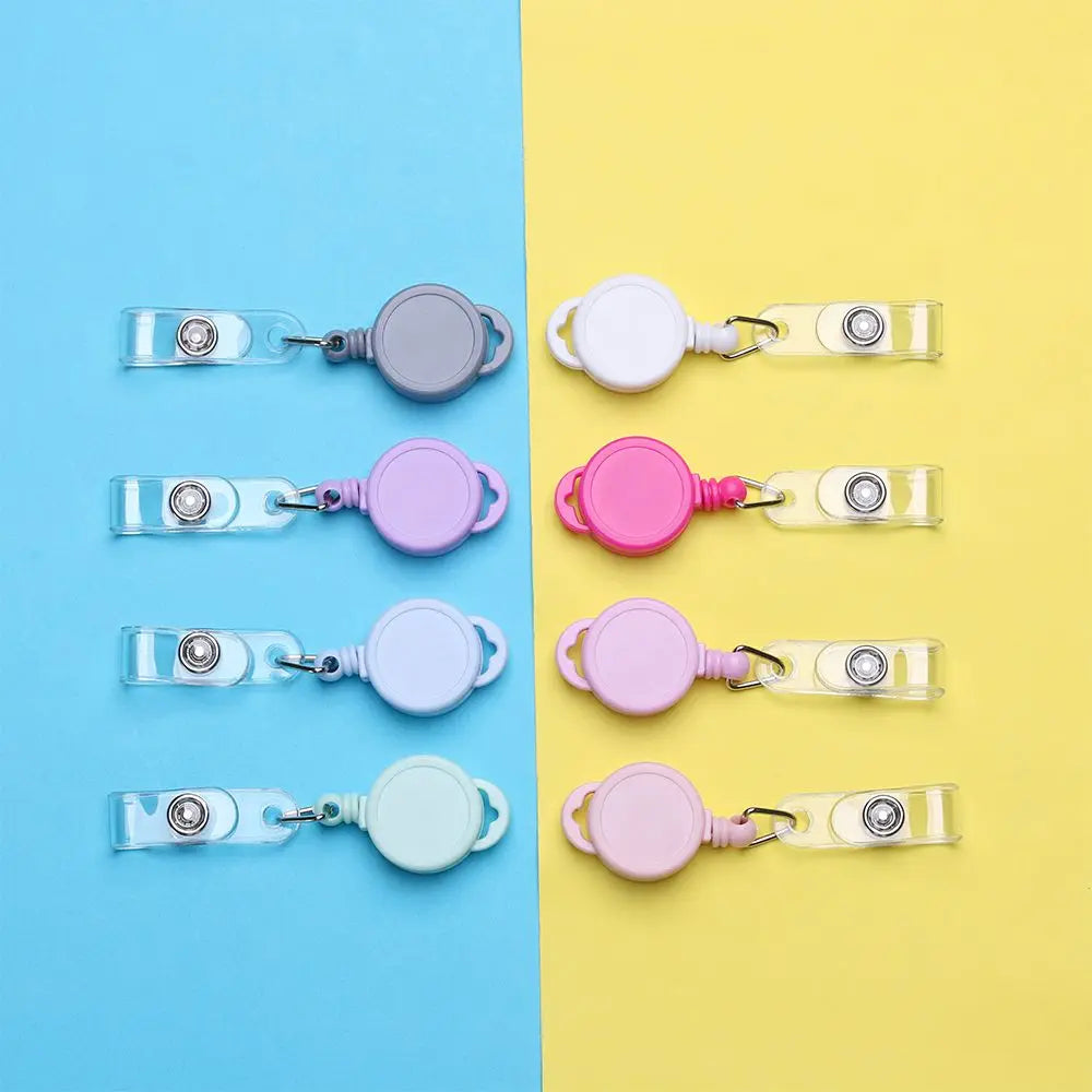 Retractable Key Ring ID Name Card Anti-Lost Clip Durable Lanyards Clip Staff Card Badge Holder Accessories Office Supplies