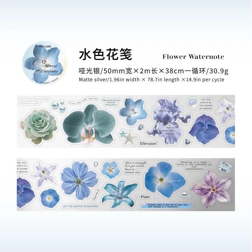 1pcs/lot Decorative Adhesive Tapes Flower meaning to be continued Junk Journal Japanese Masking Scrapbooking Stickers
