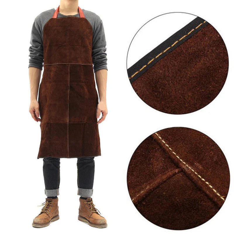 Welding Apron Leather Cowhide Welder Protect Cloths Carpenter Blacksmith Garden Working Apron Anti-scalding Apron