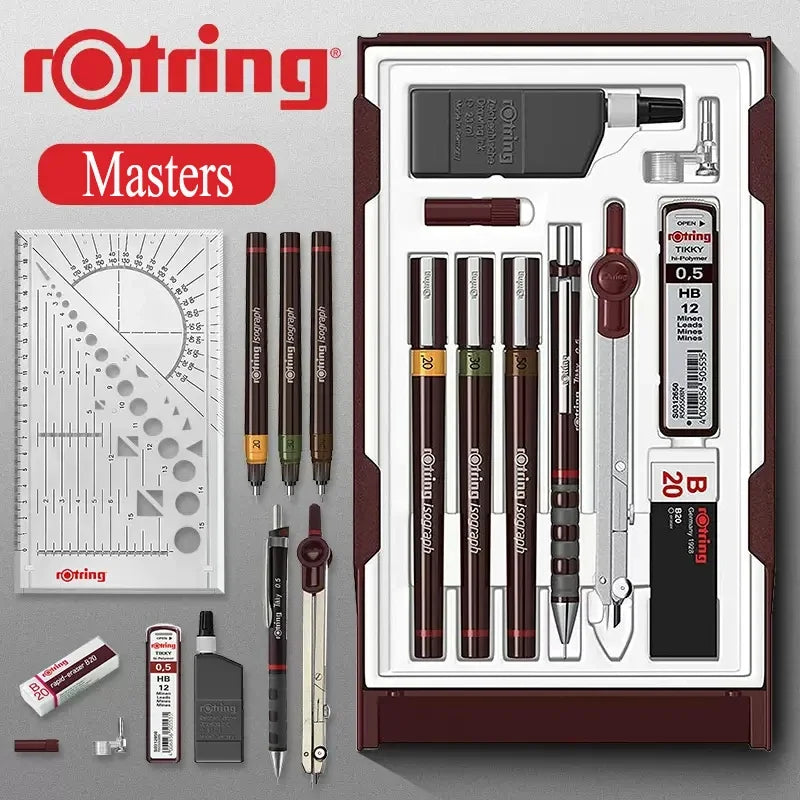Rotring Technical Pen Junior/College/Master Set Waterproof Architectural Engineer Professional Drawing Design Comics Fineliner