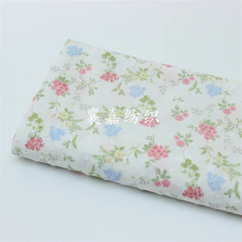 Woven Cotton Cloth Digital Small Floral Cut Fabric Children's Clothing Dress Handmade DIY Fabric