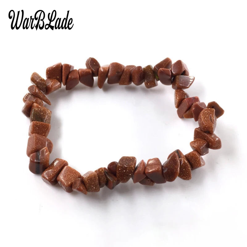 New Women Bracelets Bangles Natural Gem Stone Bracelet Irregular Stretch Chip Beads Nuggets Bracelets Bangles Crystal Wristband