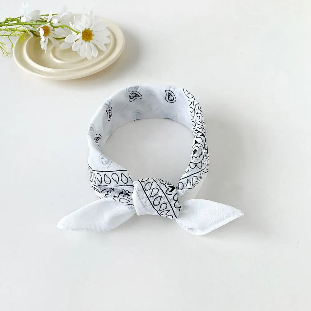 Headband Small Square Scarf Triangle Scarf Hip Hop Cashew Nut Print Scarves Scarf Hair Band Cotton and Linen Printed Silk Scarf