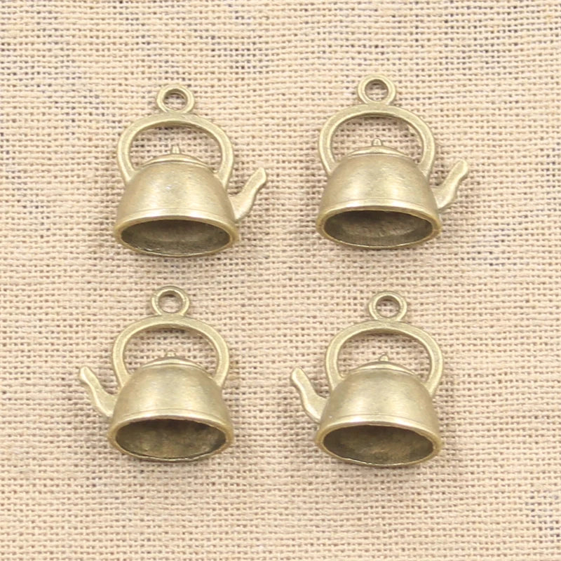 8pcs Charms Kettle Teapot 20x17x10mm Antique Making Pendant fit,Vintage Tibetan Bronze Silver color,DIY Handmade Jewelry