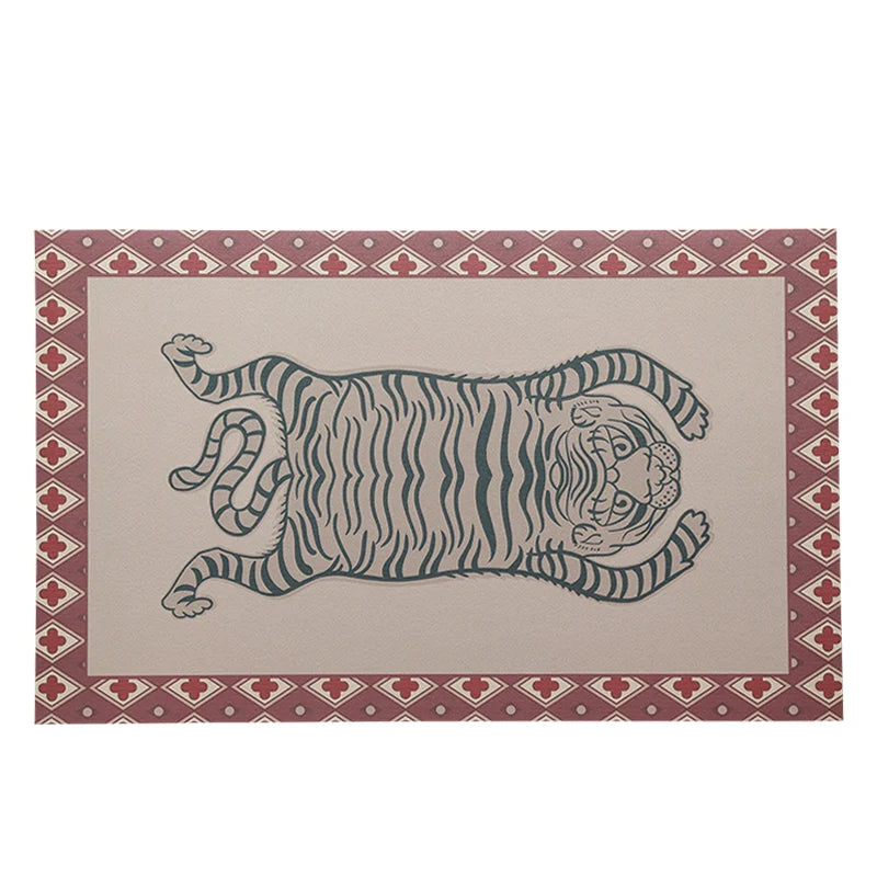 Tiger Mat Red Doorway Carpet Bedroom Decorative Tiger Rug Kitchen Floor Mats Oversized Living Room Alfombra Tapete ковер 러그 Home