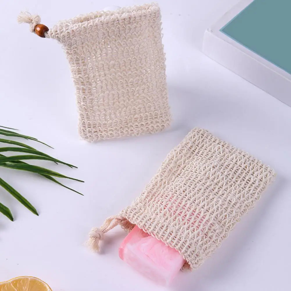 1-20pcs Natural Sisal Soap Bags Shower Bath Exfoliating Soap Saver Pouch Holder for Bath & Shower Use Soap Packaging Mesh Bags ﻿