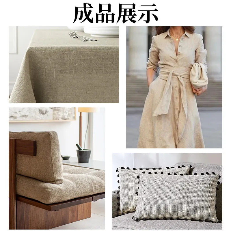 Linen fabric plain color solid color spring and summer linen cloth clothing skirt pants handmade DIY fabric plain linen