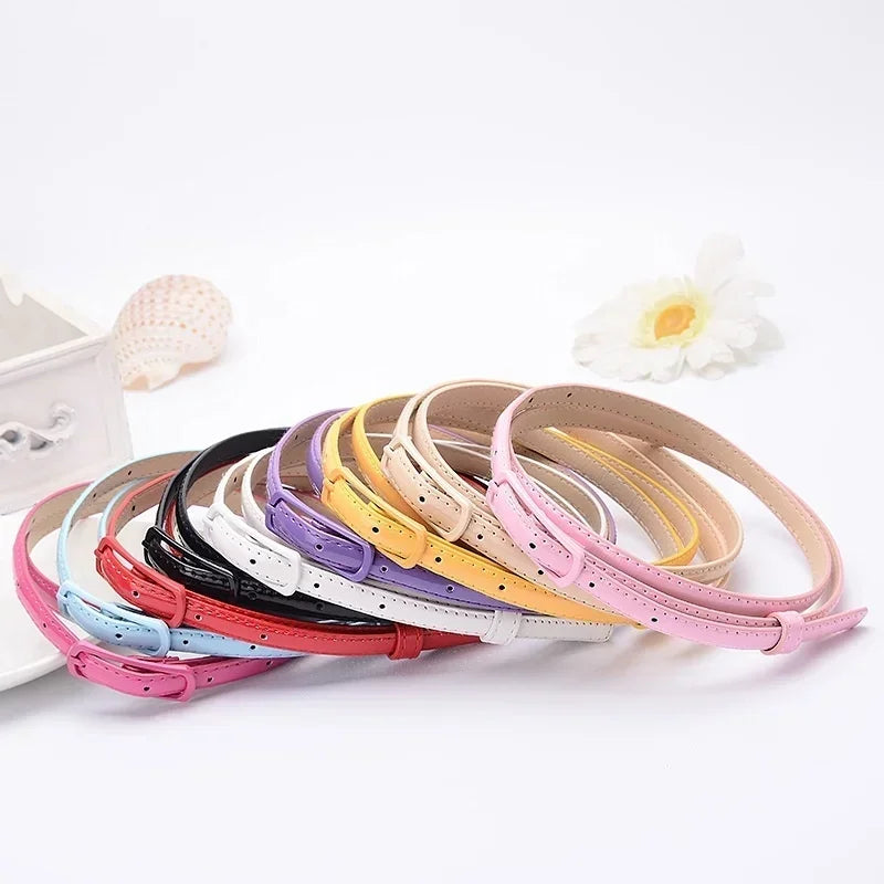 Ladies Fine Belt Japanese Word Buckle PU Belt Ladies Fashion Belt Thin Waist Skirt
