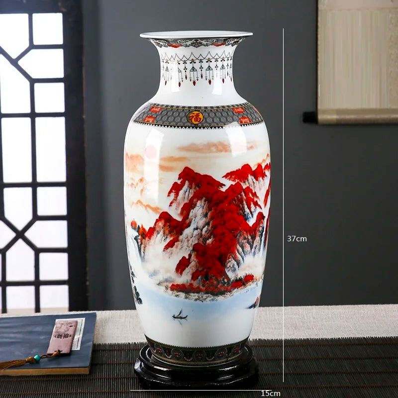 Jingdezhen Ceramic Vase Vintage Chinese Traditional Vases Home Decoration Animal Vase Fine Smooth Surface Furnishing Articles