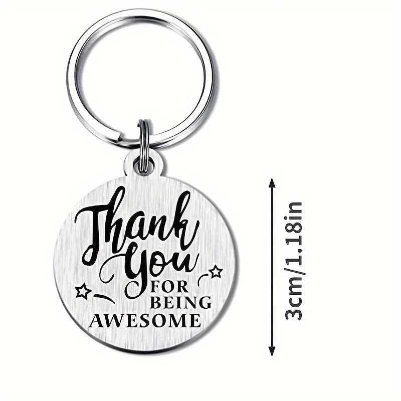 1pc New Employee Coworker Staff Appreciation Keychain Gifts For Women Men Stainless Steel Thank You For Being Awesome Present
