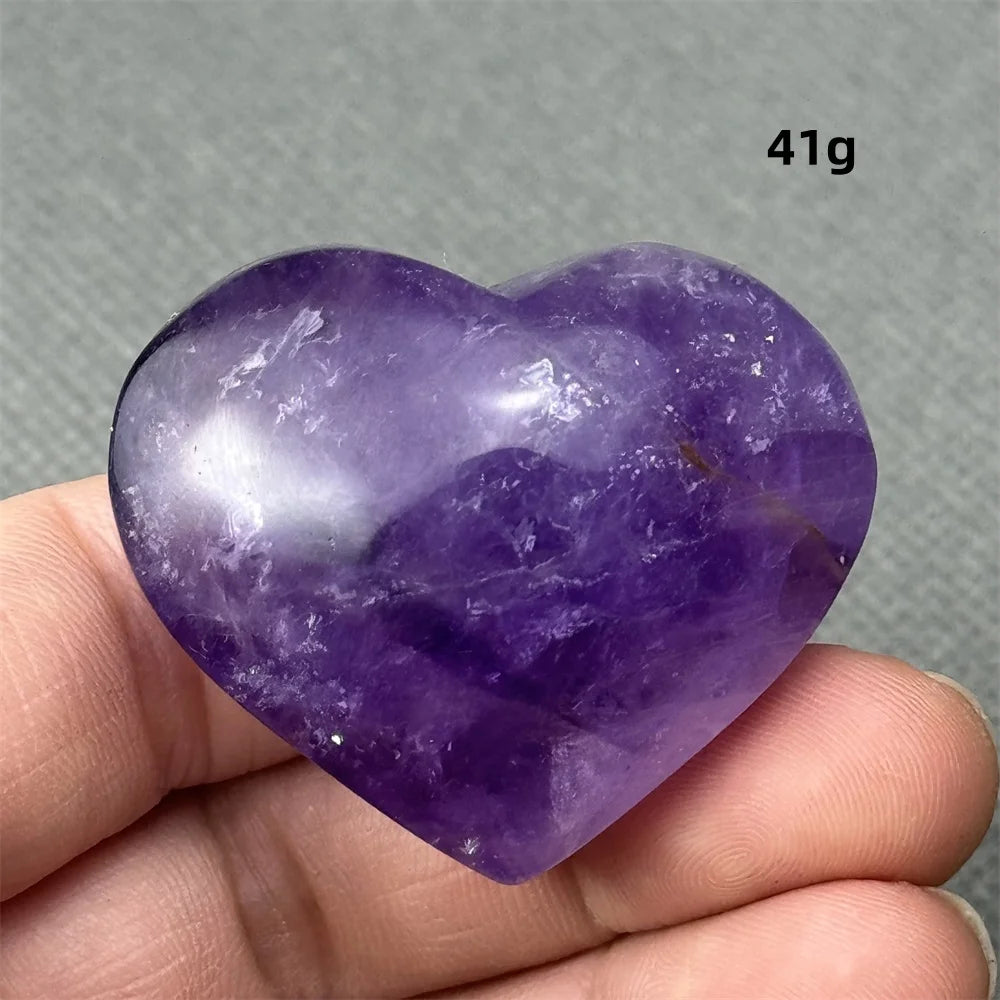 Natural Amethyst Heart Shaped Love Gemstone Meaning Love Healing Reiki Meditation Energy Witchcraft Home Decoration