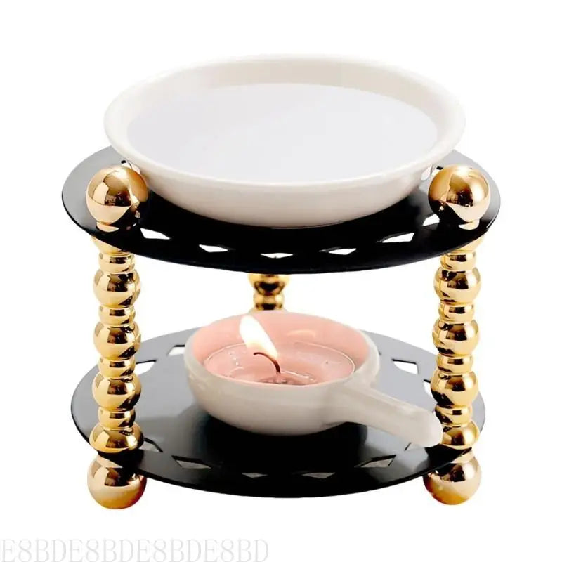 E8BD Ceramics Essential Oil Burners Fragrances Lamp with Spoon for Home Decors