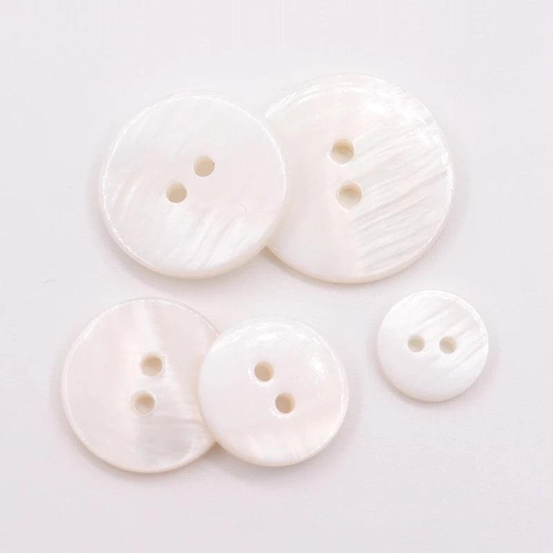10Pcs Natural Pearl Shell Buttons for Clothing Sewing Accessories Scrapbooking DIY Crafts Garment Decoration Round Shell Button