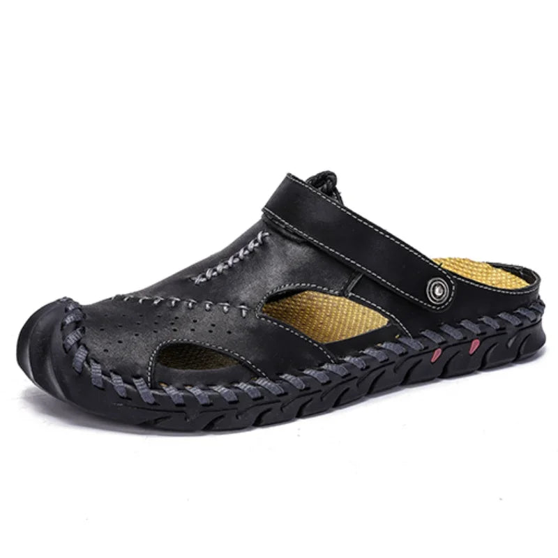Genuine Leather Sandals Men's Comfortable Slipper Summer Man Sandals 2024 Trending Man's Leather Sandal Designer Men's Shoes