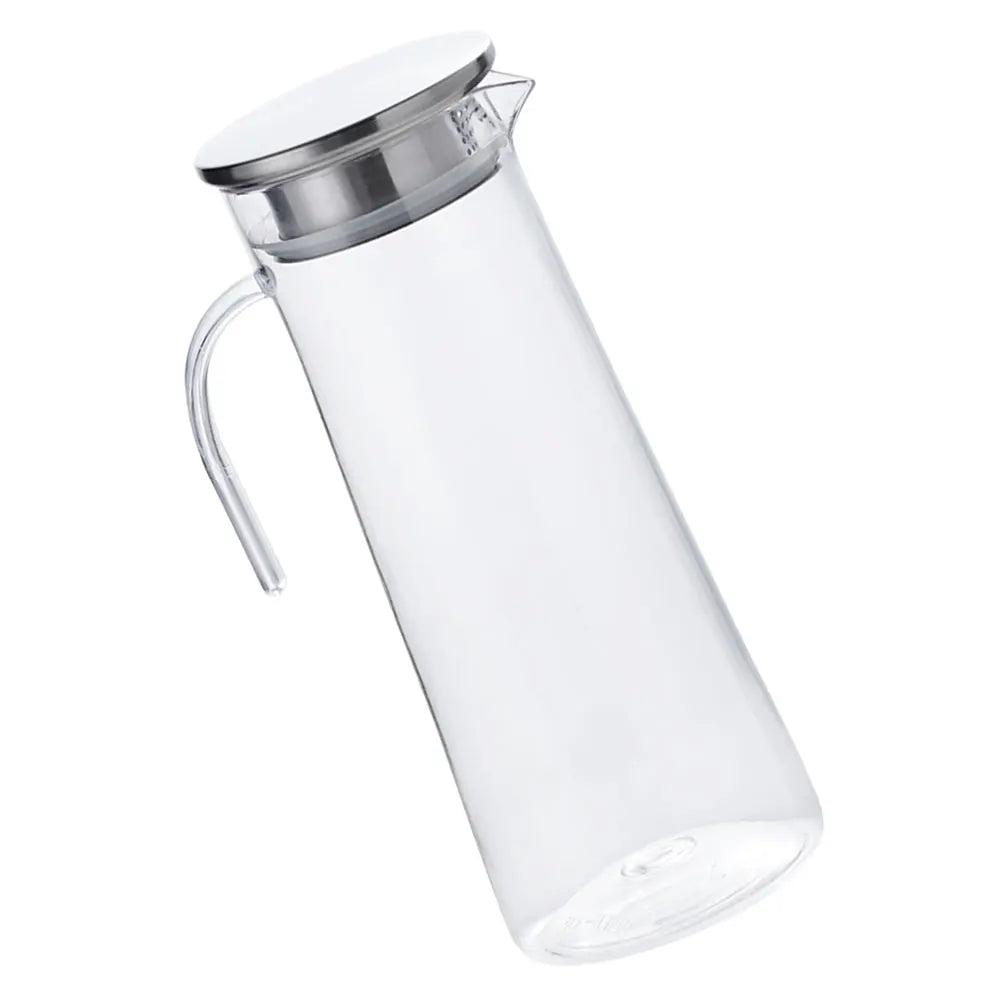 Acrylic Cold Water Pitcher Large Capacity Stainless Steel Wooden Clear Water Jug for Home Office Party Lemon Tea